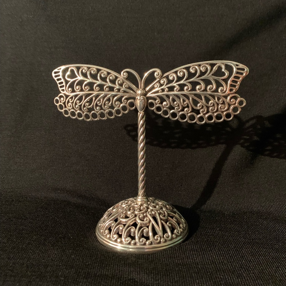 Brighton Butterfly/Dragonfly Earring holder Jewelry Stand Sliver plated
